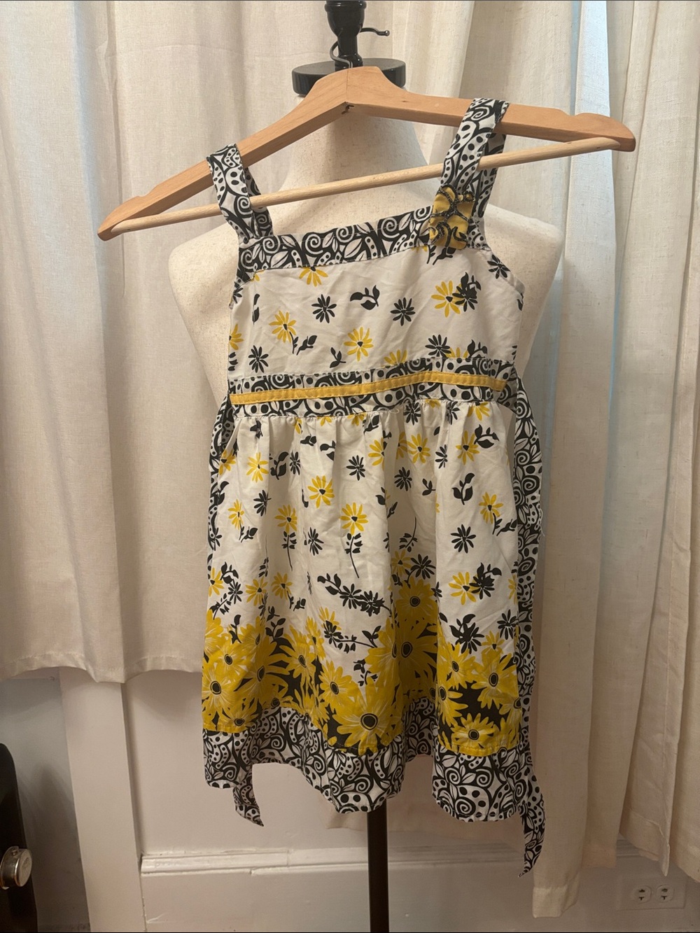 Yellow & Black Floral Sundress